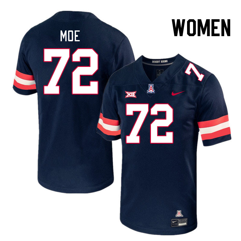 Women #72 Wendell Moe Arizona Wildcats Big 12 Conference College Football Jerseys Stitched-Navy